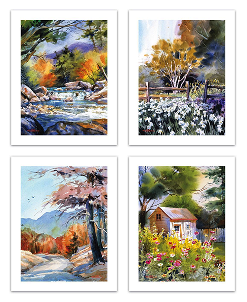 Watercolor landscape prints